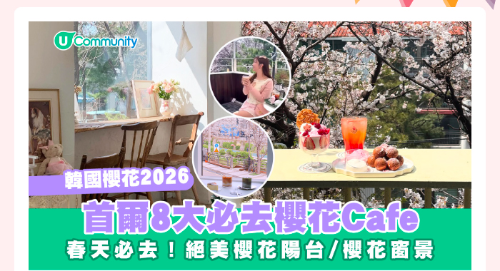 【韓國櫻花2026】首爾8大必去櫻花Cafe🌸春天必去！絕美櫻花陽台/櫻花窗景